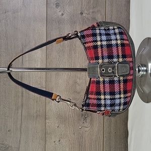 Coach 7570  Mini Wool Outlander Tartan Shoulder Bag Purse Handbag